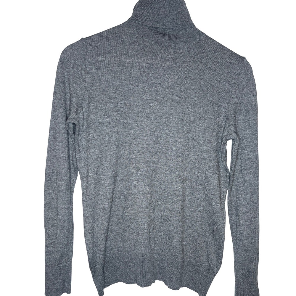 Ann Taylor Turtleneck MP Gray Wool Blend Fine Knit Minimalist Office Chic Classy